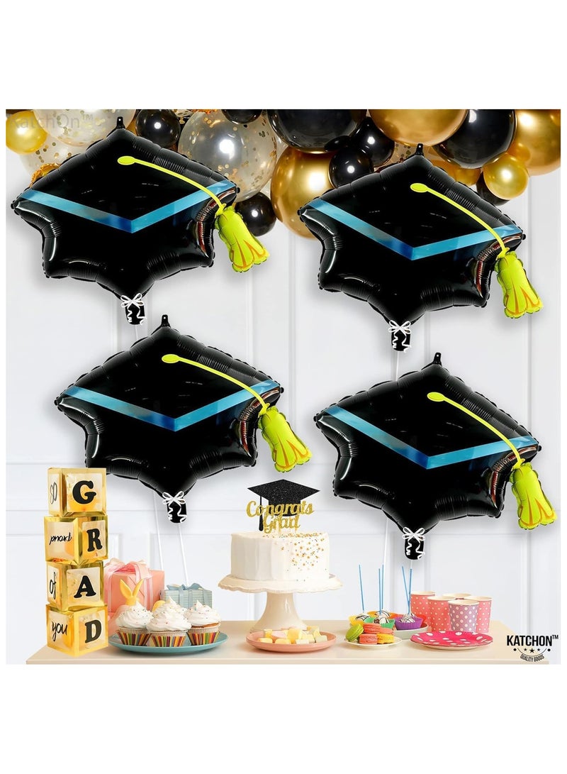 KatchOn, Big Graduation Cap Balloons - 22 Inch, Pack of 4 | Grad Hat for Grad Decorations Class of 2025 | Grad Foil Balloons, Graduation Decorations 2025 - Image 4